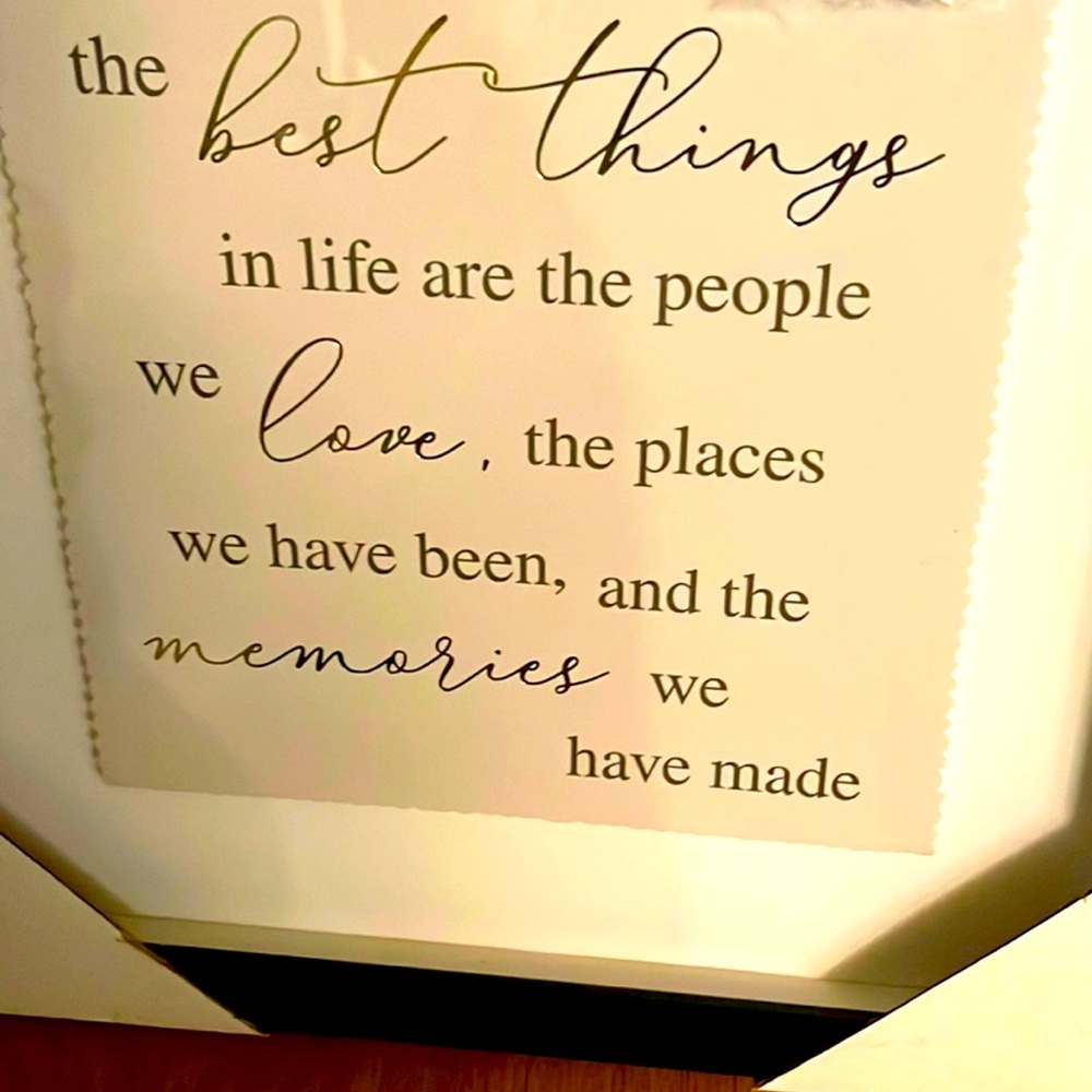Framed saying